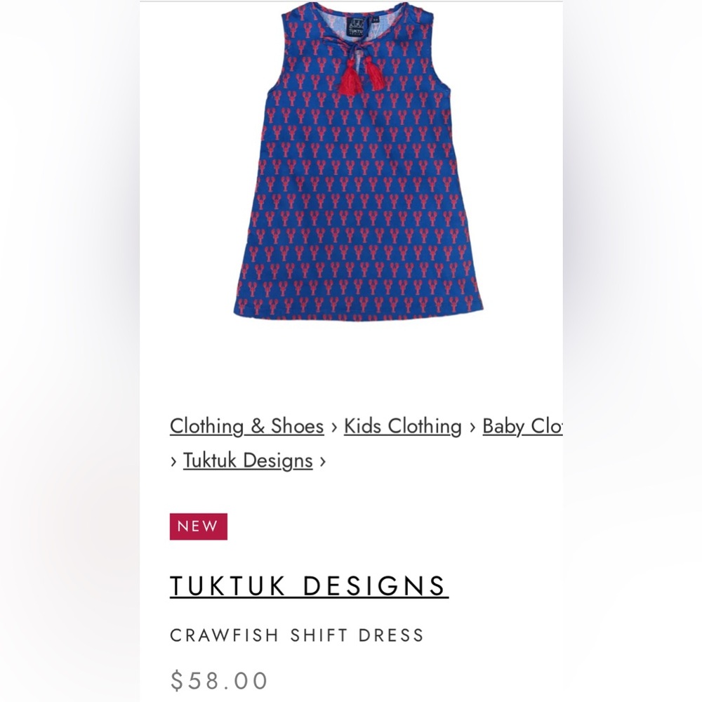 Crawfish Print Kids Dress